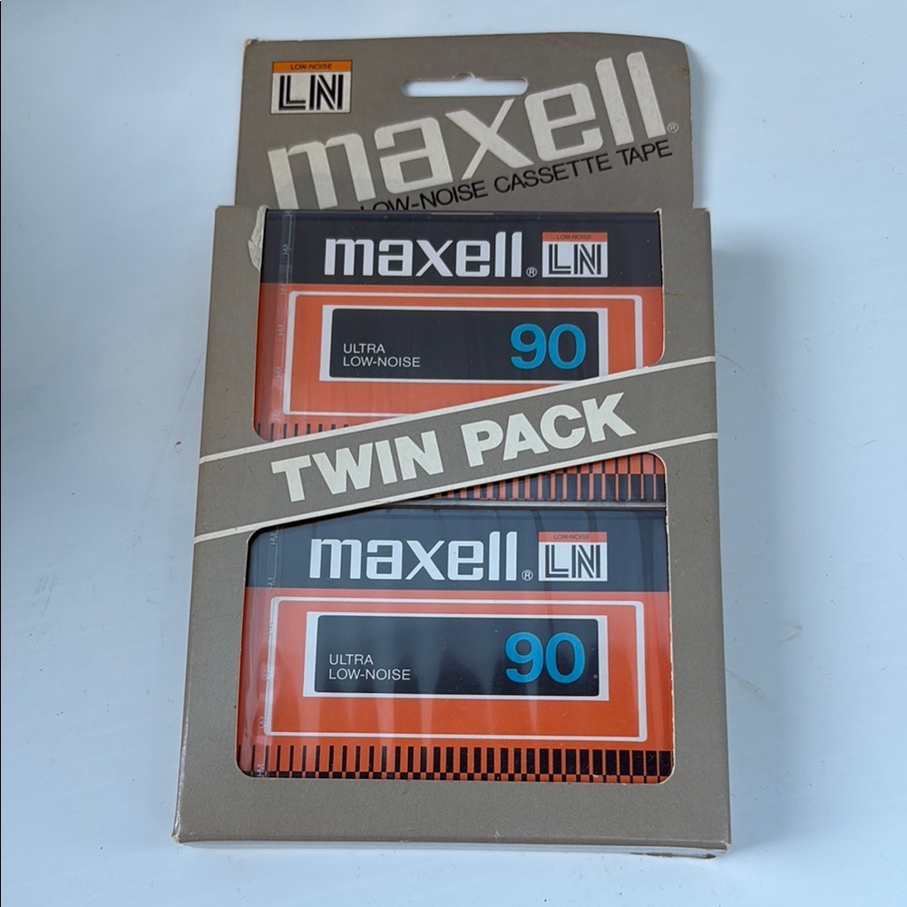Vintage Maxell Ultra Low-Noise Cassette Tape Twin Pack